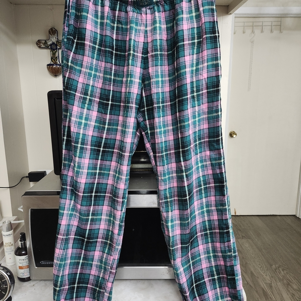 Victoria's Secret Plaid Pajama Pants - Pink, Green, Black